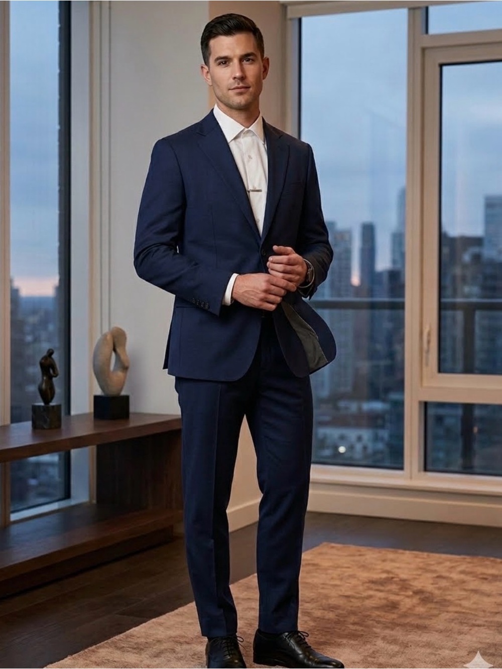 Tailored Men's Navy Suit – Modern Two-Piece Blazer & Trousers